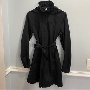 Black Lululemon Softshell Hooded Long Jacket Coat